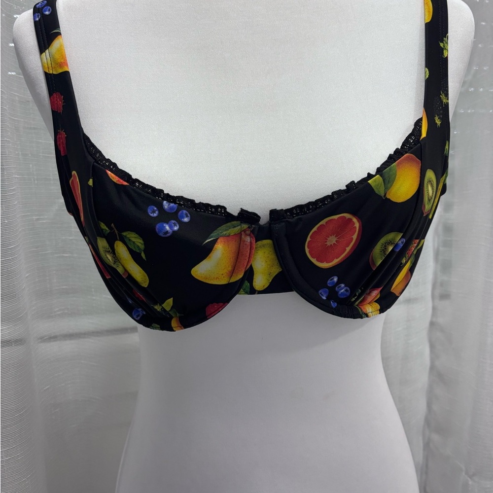 Wild Fable Fruit Print Underwire Bra - Black
